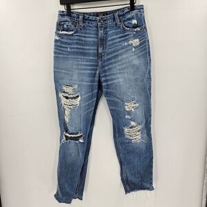 Abercrombie Fitch annie high rise girlfriend jeans 29 8 distressed